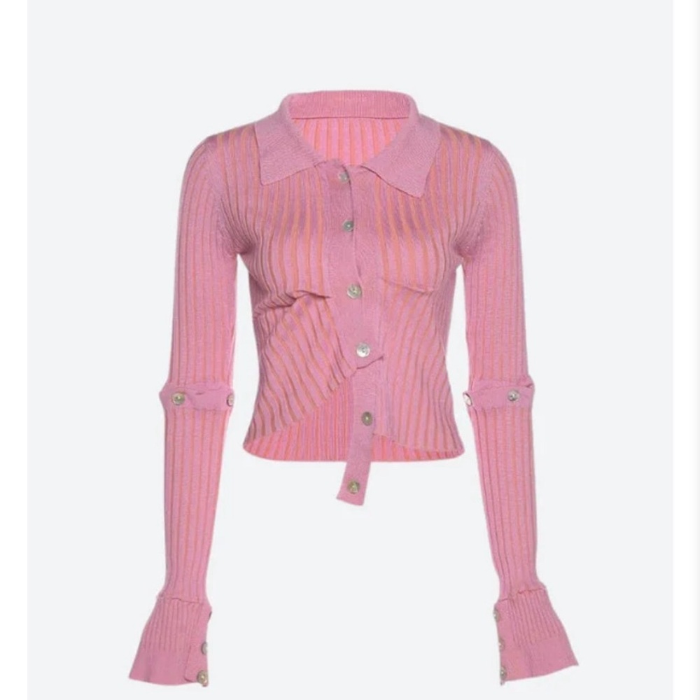 Y2K DETACHABLE SLEEVES CROP CARDIGAN